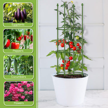 joyhalo 2 Pack Tomato Cage for Garden, Up to 59 Inch Heavy-Duty Tomato Trellis, Height Adjustable Garden Trellis for Climbing Plants Vegetables Flowers Cucumber Peony