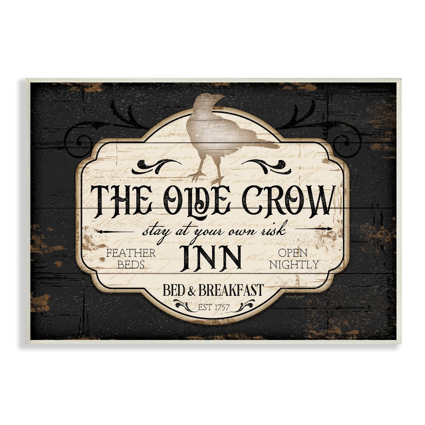 Stupell Industries The Olde Crow Inn Halloween Sign Est. 1757
