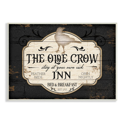 Stupell Industries The Olde Crow Inn Halloween Sign Est. 1757