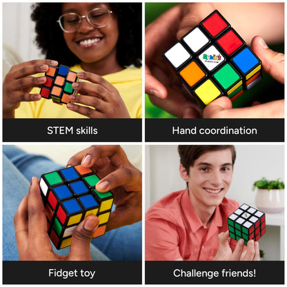 Rubik's Cube, The Original 3x3 Cube, Problem-Solving Brain Teaser, Color-Matching Puzzle, Fidget Toy, Sensory Puzzle, for Ages 8 & Up