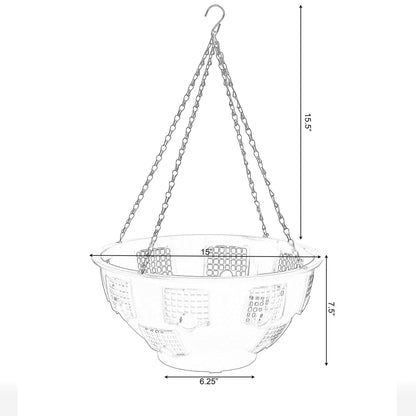 Gardenised Durable Plastic Lace Ultimate Hanging Baskets Tomato, Flower, and Herb Outdoor Flower Planter, Black