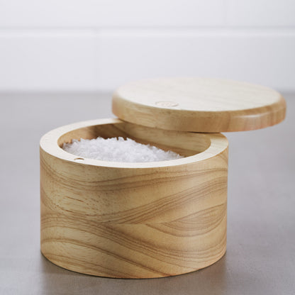 Ayesha Curry Pantryware Parawood Salt Cellar With Lid / Parawood Salt Box With Lid - 4 Inch, Brown