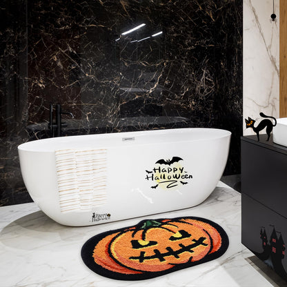 Halloween Pumpkin Bath Mat 20x32 Inch, Soft and Absorbent Tufted Fall Bathroom Rug Non Slip Washable, Autumn Halloween Bathroom Decor Rug Holiday Decorations