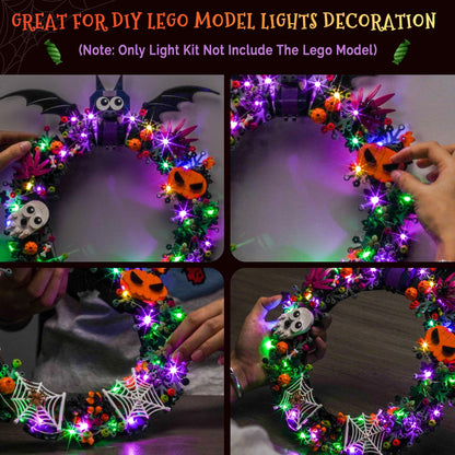 Hilighting Upgraded Led Light Kit Compatible with Lego Halloween Wreath Building Set, Lights Decoration Compatible with Lego 40825 (Model Not Included)