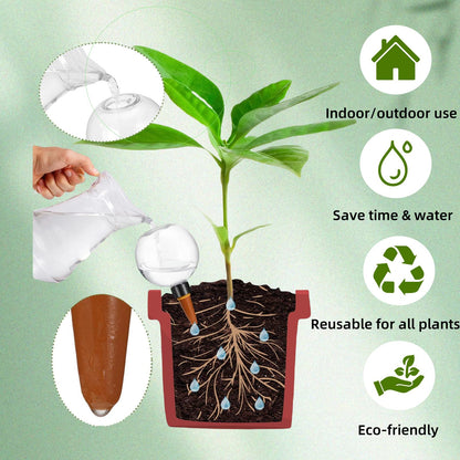 2 Pack Self Watering Globes for Indoor & Outdoor Plants – 17oz Automatic Water Bulbs for Indoor Plants–Slow Release Control Water Dripper for Plants – Plant Watering Devices While Away