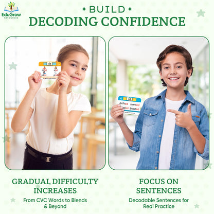 Phonogram Flash Cards - Phonics Flash Cards - Learn to Read - CVC Reading Flashcards for Kids Ages 5-8 - Phonics Games - Homeschool Preschool Kindergarten First Second Grade Learning Activities
