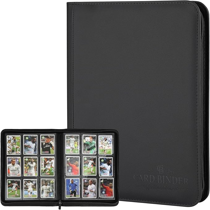 9 Pockets Card Binder,Premium Zip Trading Card Binder,540 Double Sided Pocket PU Collection Binder, Collector Album, Card Folder for MTG, TCG, Business Cards.(Black)