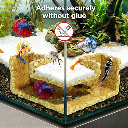 Aquarium Cave - Natural Resin Rock-Like Fish Tank Decorations & Accessories, 5.1” x 2” x 2.7” Safe Betta Hide & Tunnel for Guppy, Neon Tetra, Corydoras Catfish - Tank Decor