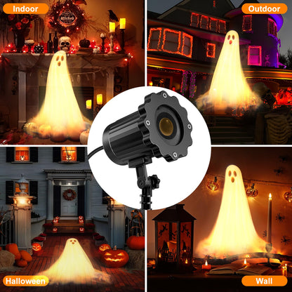 Halloween Projector Lights Outdoor,3D Dynamic Ghost Decorations Light,2026 Upgraded Clearer Ghost HD Patterns,Night Light for Home Window Wall Halloween Decor