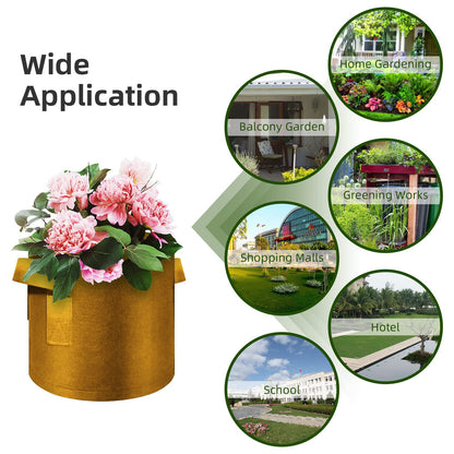 WHATWEARS 12-Pack 10 Gallon Plant Grow Bags, Thickened Nonwoven Fabric Pots with Handles, Vegetable Planter Bags Containers, Cloth Planters for Garden Vegetable/Flower/Plant/Fruits Outdoor (Brown)