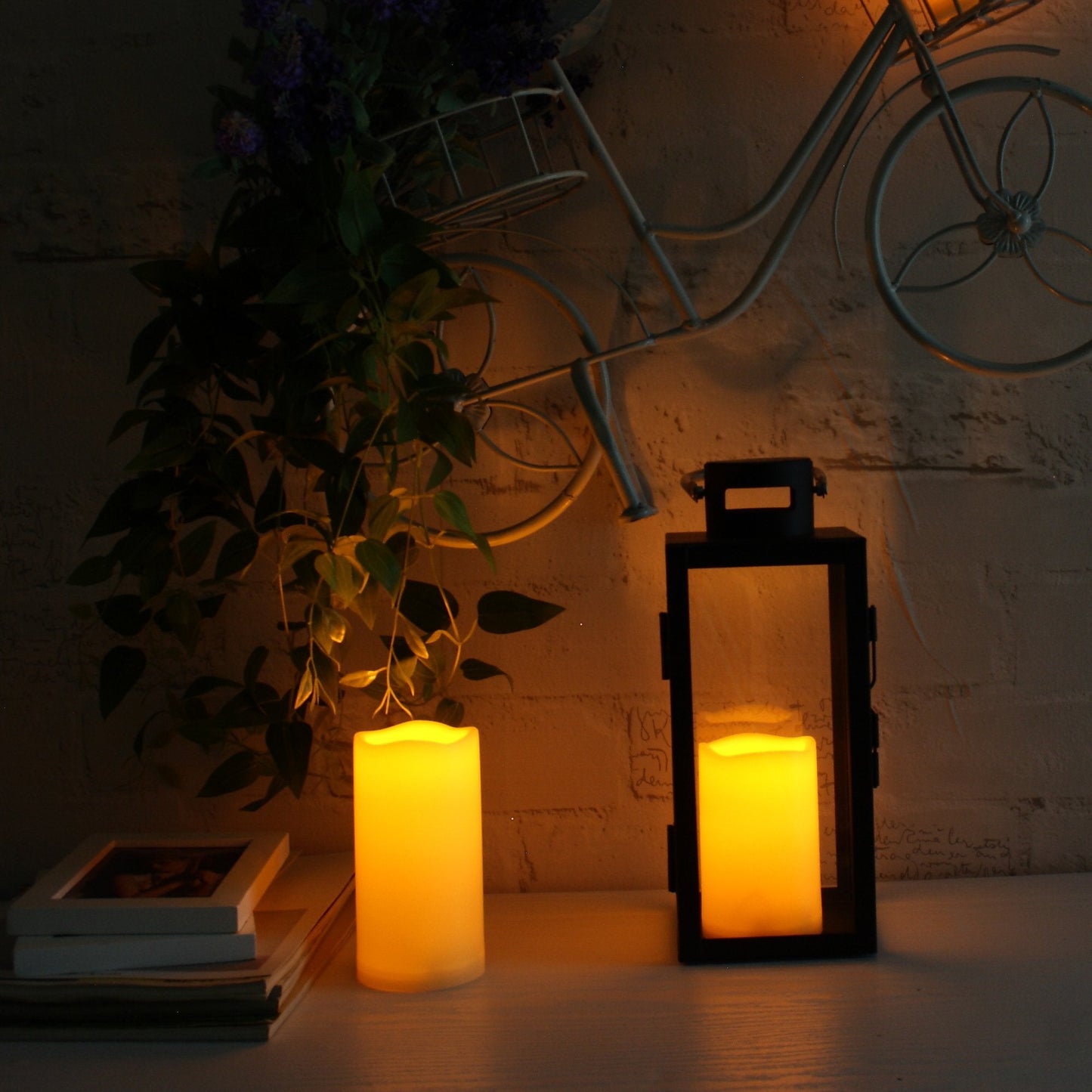 CANDLE CHOICE Waterproof Outdoor Battery Operated Flameless Candles Flickering Plastic Resin Electric LED Pillar Lights for Lantern Patio Garden Wedding Halloween Christmas Decorations 3x4”5”6” 3 Pack