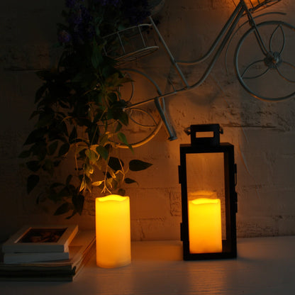 CANDLE CHOICE Waterproof Outdoor Battery Operated Flameless Candles Flickering Plastic Resin Electric LED Pillar Lights for Lantern Patio Garden Wedding Halloween Christmas Decorations 3x4”5”6” 3 Pack