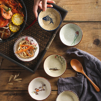 GXIQYL 6PCS Sauce Dish, Ceramic Dipping Sauce Bowls,Small Bowl,Soy Sauce Dish Dipping Sauce Bowl,Sauce Plates Tiny Bowls for Condiments Sushi Dishes Soy Sauces Ketchup Snack Side Dishes Set of 6