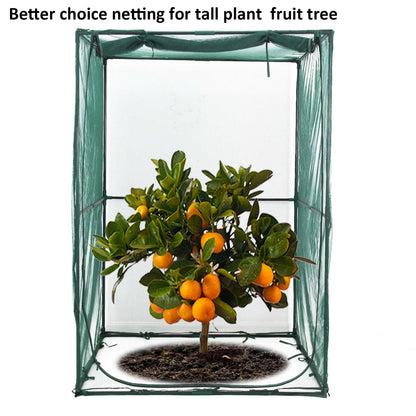 Portable 4'x4' Large 6FT Tall Plant Netting Cover Crop Cages Pest Guard Cover for Vegetables and Fruits Plant Durable Gardening Net with 4 Stakes