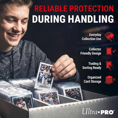 Ultra Pro - Premium Clear 100ct. Card Sleeves to Protect Sports Cards, Baseball / Football Cards, and Collectible Cards, Standard Size