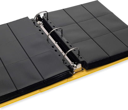 Vault X Large Ring Binder, 900 Cards, fits 9 Pocket Pages, Exo-Tec Material, 3 D-Ring Folder, for Trading Cards (Yellow)