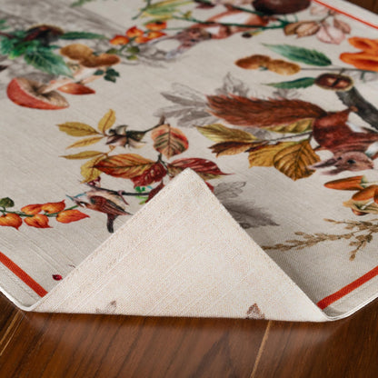 Maison d' Hermine Placemats Set of 4 100% Cotton Washable Cloth Place Mats, Reusable Table Mats for Thanksgiving Christmas Decorations Kitchen Dining Party Wedding Restaurant (Recolte, 13" x 19")