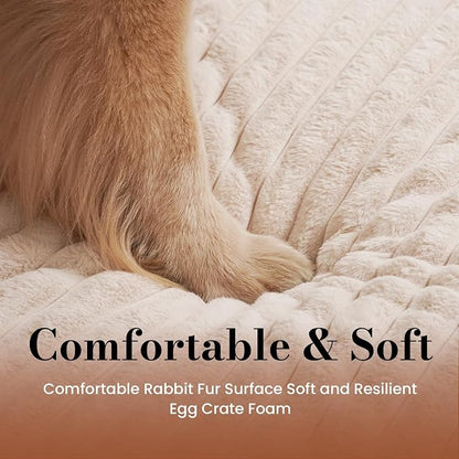 Dog Beds for Large Sized Dog, Orthopedic Pet Bed with Waterproof Lining, Soft Short Plush Surface & Egg Crate Foam, Machine Washable Pet Bed with Removable Cover & Anti Slip Bottom