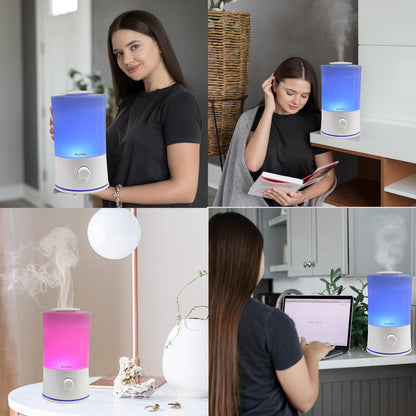 BlueHills Premium 2000 ML XL Large Essential Oil Diffuser Aromatherapy Humidifier for Large Room Home 40 Hour Run Huge Coverage Area 2 Liter Extra Large Capacity Huge Diffuser Wood Grain E005
