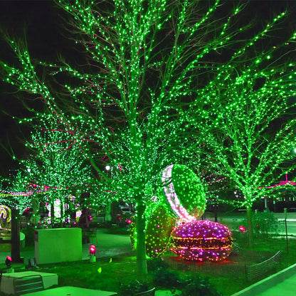300 LED St Patricks Day Lights, 98.5FT Christmas String Lights with 8 Lighting Modes, Waterproof & Connectable Mini Lights, Plug in for Indoor Outdoor Holiday Xmas Party Bedroom Decorations (Green)