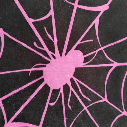ABREEZE Spiderweb Decor Rug, Halloween Spider Web Carpet with Non-Slip Backed, Soft Washable Decor Rug for Living Room Bedroom Pink 47”