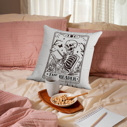 uinwk Gothic Pillow Covers 18x18,Skeleton Throw Pillow Cover,Tarot Decor Pillow Cover,Tarot Witchy Room Decor for Home Bedroom，The Reader Book Lover Gift,Halloween Pillow Covers