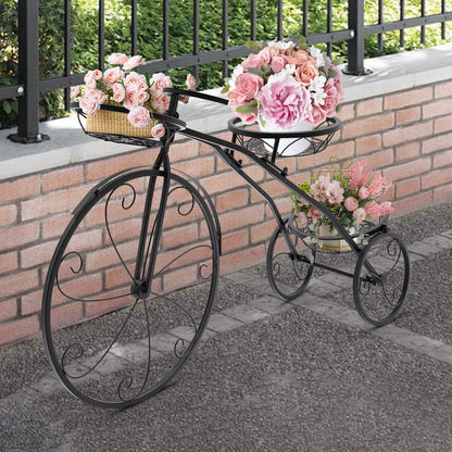 Crtohbnl Tricycle Plant Stand Large Detachable Bicycle Flower Shelf Flower Pot Cart Holder for Home Garden Patio