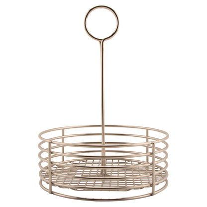 G.E.T. Enterprises Stainless Steel Round Stainless Steel Condiment Caddy Stainless Steel Table Caddies Collection 4-81866 (Case of 12)