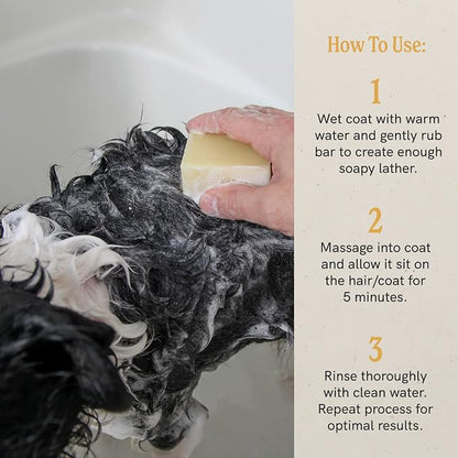 J.R.LIGGETT'S Dog Shampoo Bar, Natural Cleansing Bar for Dogs with Sensitive Skin, Hypoallergenic Canine Formula Gently Deep Cleans and Relieves Dry and Itchy Skin, Detergent-Free, 3.5 oz
