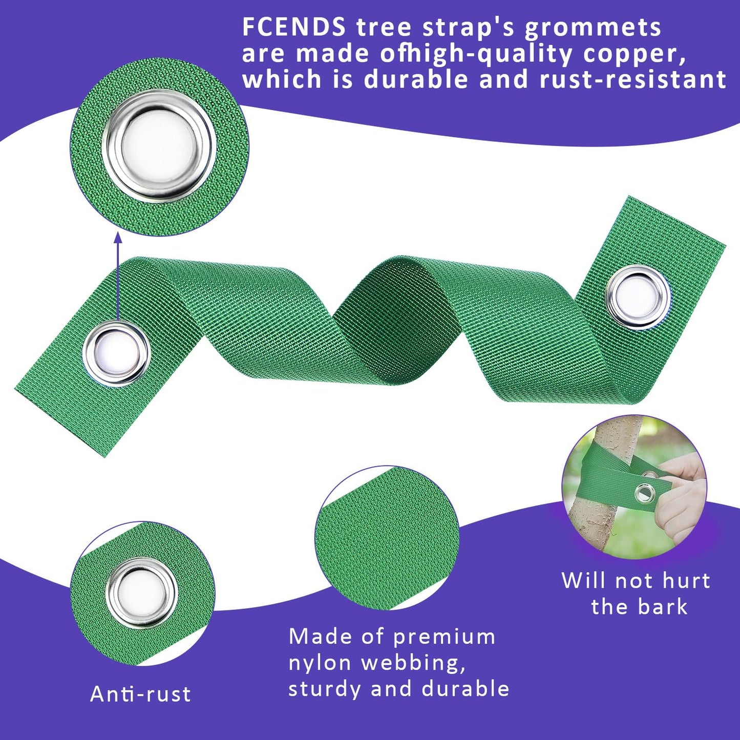 Tree Straps for Staking, 20 PCS Tree Support Straps for Newly Planted Saplings and Hurricane Protection, Tree Straightening Ties Green