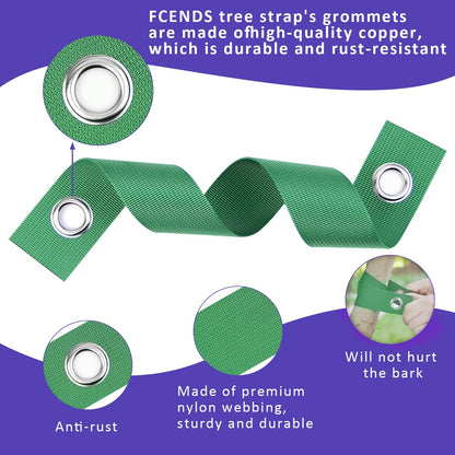 Tree Straps for Staking, 20 PCS Tree Support Straps for Newly Planted Saplings and Hurricane Protection, Tree Straightening Ties Green