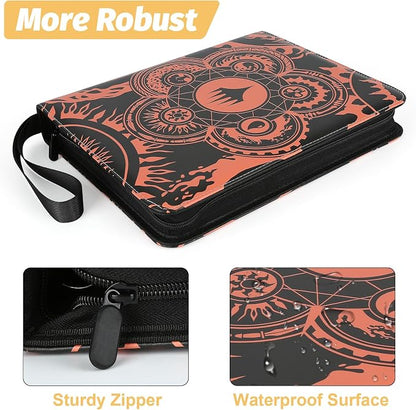 Trading Card Binder,9-Pocket Binder for Trading Cards Holds 720 Cards,Premium Collector Card Album for Standard Cards,Card Collection Folder for MTG,TCG,Yugioh,Game Cards (A-orange)