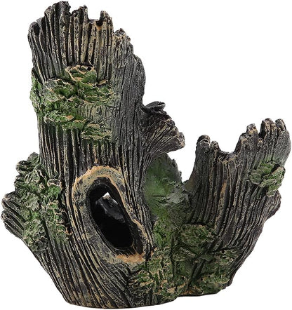 Tyenaza Aquarium Driftwood Decoration, Driftwood Resin Crafts Ornament for Aquarium Decoration Fish Tank Wood with Holes & Aquarium Caves Fish Tank Wood Decor(ST-004A)