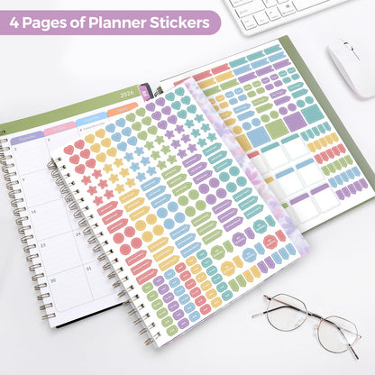 SKYDUE Teacher Planner 2026-2027 Academic Year, 8.5" x 11" Lesson Plan Book, July 2026-June 2027, 162 Pages, Monthly Tabs, Stickers, Weekly Lesson Planning, Student Tracking & Classroom Organization, Floral