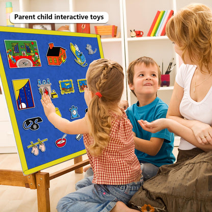 Thryvomniq Good Night Moon Selt Board Story Sets 17 Pcs Felt Pieces Toddler Interactive Games Preschool Storytelling Learning Activities Felt Toys