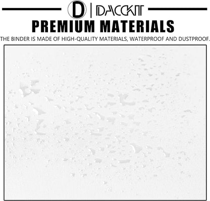 D DACCKIT Card Binder 16 Pocket - Fits 1024 Cards，4X4 Ringless Card Album with Sleeves for Trading Cards & Sports Cards（Model A，Classic White）