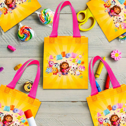 Gabby's Dollhouse Party Favor Bag Set – 24 Pack of 8" Gabby Party Goodie Bags for Kids Bulk Reusable Totes | Gabbys Dollhouse Birthday Supplies
