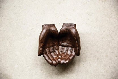 Creative Co-Op Cast Iron Hands Dish with Rust Finish