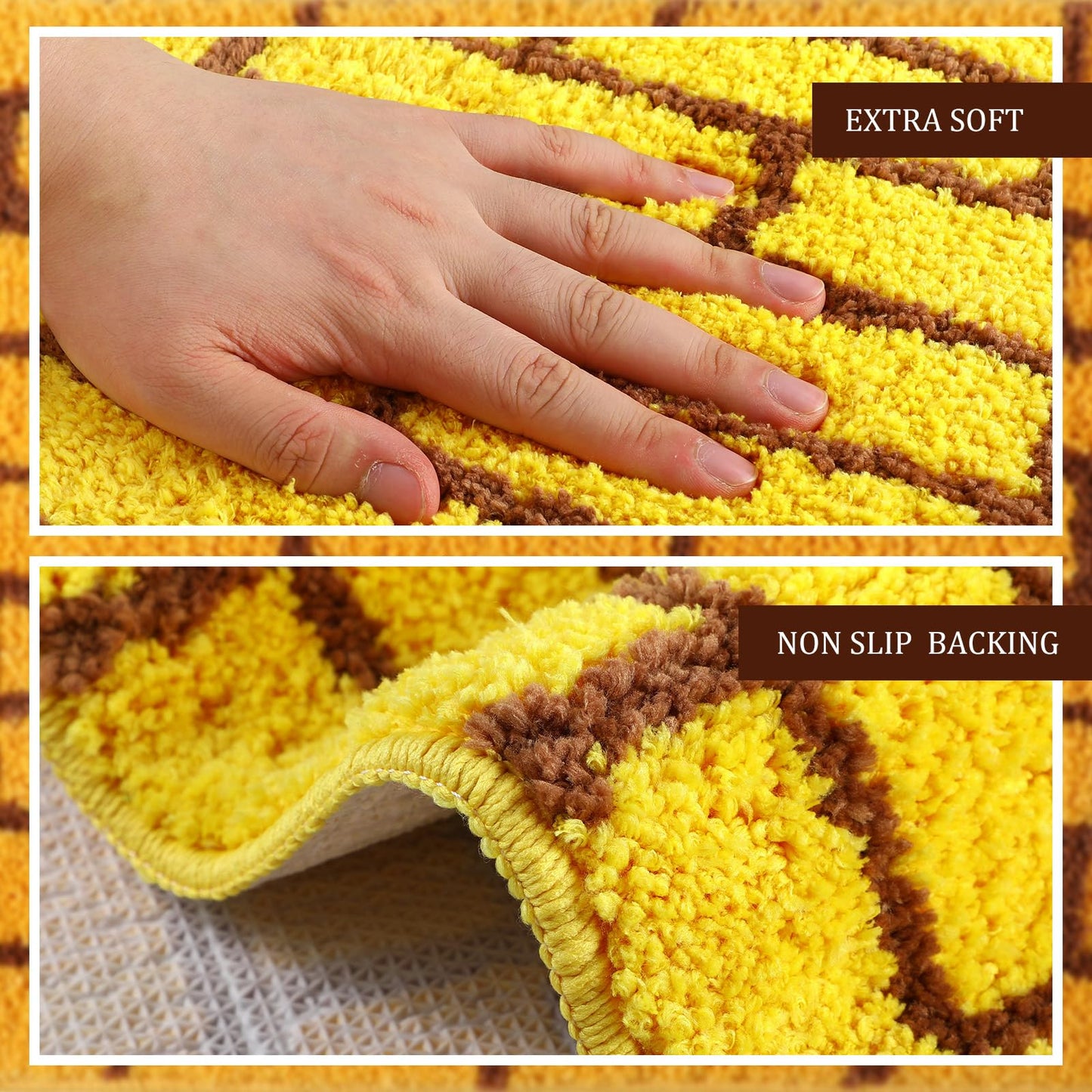 Tinideya 16 x 24 Yellow Brick Bathroom Mat Brick Stone Wall Non Slip Road Rug Cute Aesthetic Carpet Microfiber Absorbent Bath Rug Halloween Wizard Party Decorations for Bathroom Bathtub Shower Bedroom