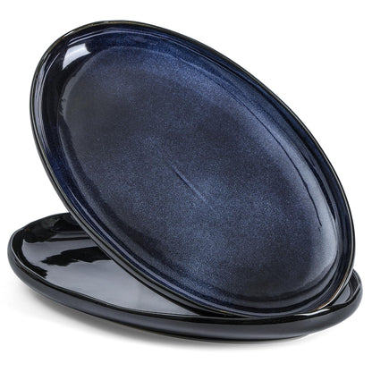 vicrays Serving Platter Ceramic Tray Plates Extra Large Oval 14.5 Inch Porcelain Dinner Plates Long Serving Dish Set Entertaining Party Restaurant Food Meat Sushi Fish Turkey Platter