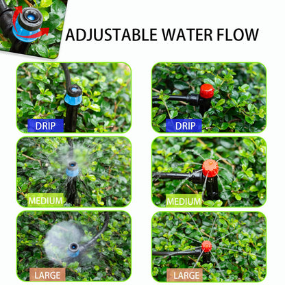 250ft Drip Irrigation Kit, Quick-Connect Plant Watering System for Greenhouse, Automatic Sprinkler System for Yard,Garden Watering Misting with Irrigation Tubing Adjustable Emitter Ground Stake