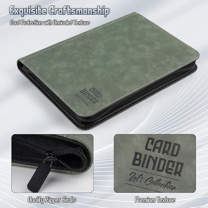 Trading Card Binder, Premium 9 Pocket Double Sided 540 Pocket PU Card Collection Binder, Collectible Trading Card Albums for MTG, TCG, Sport Card, Game Cards (Dark Gray)