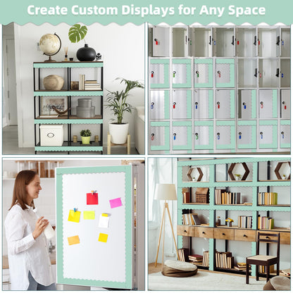 30 Pcs Magnetic Borders for Classroom Whiteboard - Mint Green Magnetic Bulletin Board Border Set - Scalloped Chalkboard Border Strips for Teachers, Parents, DIY Home,School & Office Decoration