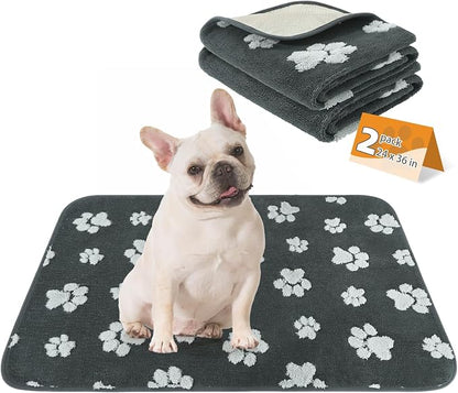 KOOLTAIL Washable & Waterproof Dog Whelping Pad, Super Absorbent & Soft Warm Plush Puppy Pads Potty Training, Quick Dry Reusable Pet Mats for Whelping Box Supplies,Playpen,Crate,24"*36"