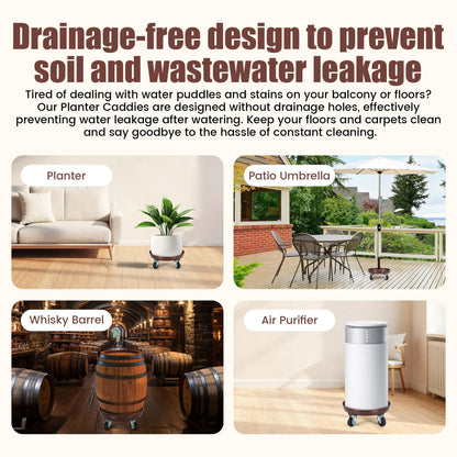 OBMMIRAO 10 Inch Plant Caddy with Wheels Heavy Duty, 240 lbs Capacity, 4 Swivel Casters (2 Locking), Steel Rolling Plant Stand, High-Strength Rust-Proof Steel