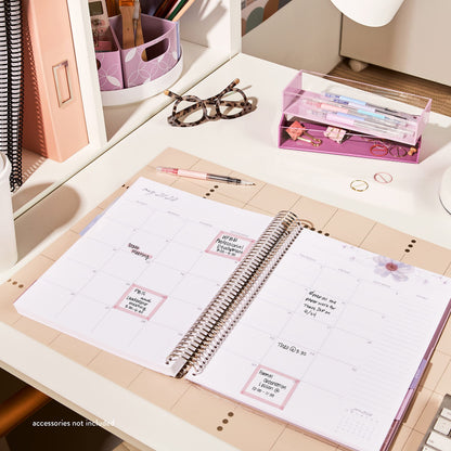 Erin Condren 8.5" x 11" Platinum Coiled Teacher Lesson Planner (July 2023 - June 2024) - Books of Wisdom Classic Cover, Wildflowers Theme - 80 Lb. Thick Mohawk Paper, Includes Sticker Sheets & More