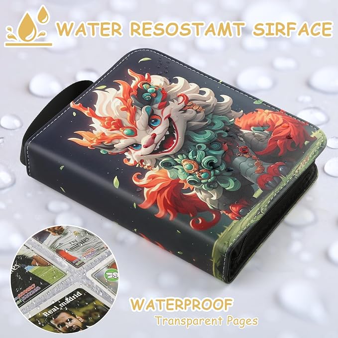 Card Binder 4-pocket,400 Pockets Trading Card Holder Album Book Case for TCG Cards Collection Sports Trading Cards Collector Album for Boys Girls Toys Gift Green