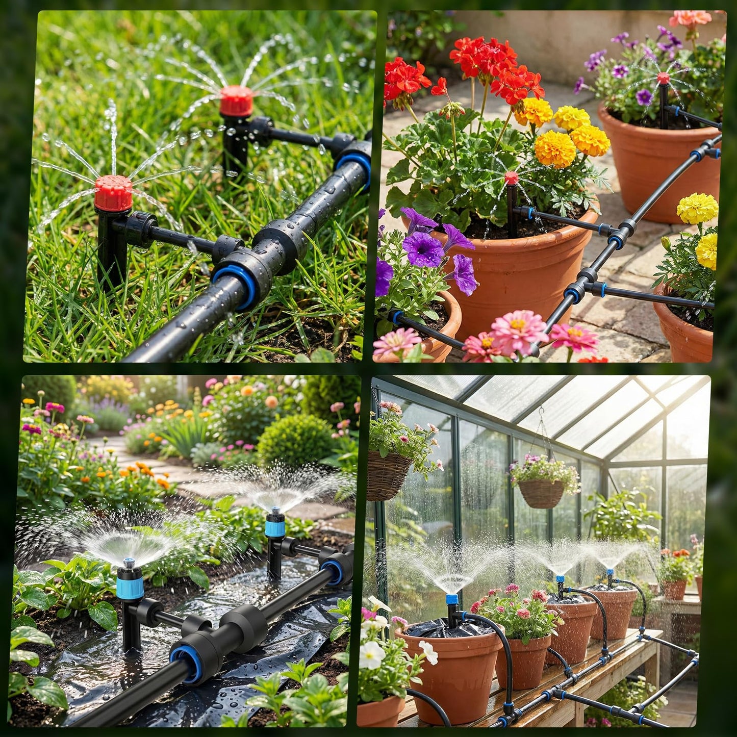 Drip Irrigation System for Garden, 2026 Upgraded Automatic Plant Watering Kit with Quick Connect PE Tubing, 30 Water-Saving Adjustable Drip Emitters for Yard, Lawn, Raised Bed & Greenhouse (100FT)