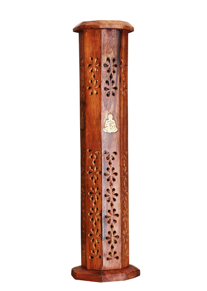 Handmade Buddha Wooden Incense Cone Tower Incense Stick Burner Stand Holder Ash Catcher Home Decor Utilities & Accessories