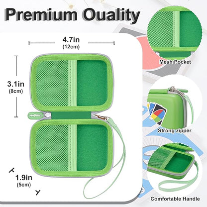 Leayjeen Cards Case Compatible with Skip BO/UNO/Pokemon/Phase 10 Card Game,Fits Up to 108 Cards,Carrying Storage Bag for Travel-Green(Case Only)
